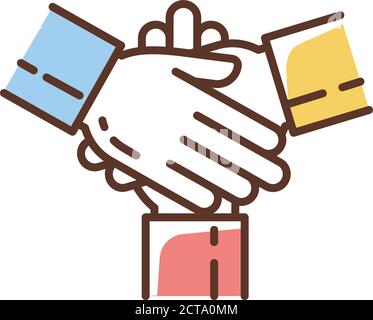 Friendly cooperation RGB color icon Stock Vector