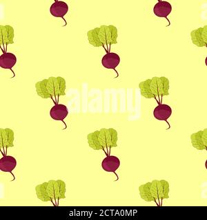 seamless beet back on white Stock Vector