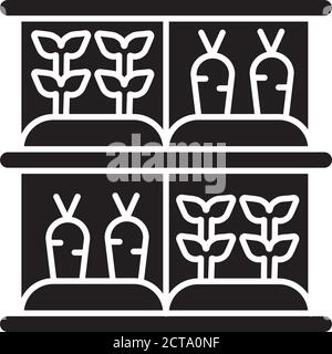 Vertical farm black glyph icon Stock Vector