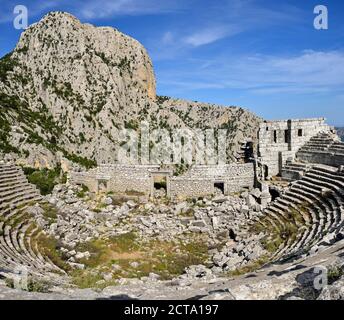 Turkey, View of antique theater at archaeological site of Termessos Stock Photo