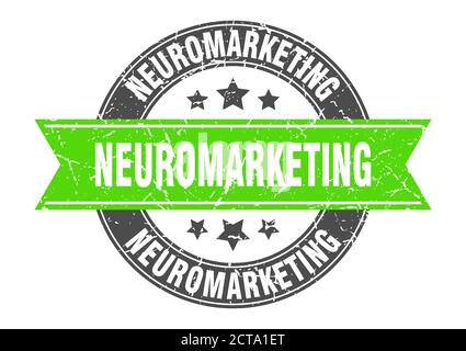 neuromarketing round stamp with ribbon. sign. label Stock Vector