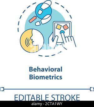 Behavioral biometrics concept icon Stock Vector
