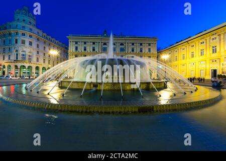 Italy, Genoa, Piazza de Ferrari, Palazzo della Regione Liguria at night Stock Photo