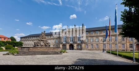 Germany, Bavaria, Franconia, Markgravr Fountain in front of The New Castle Stock Photo