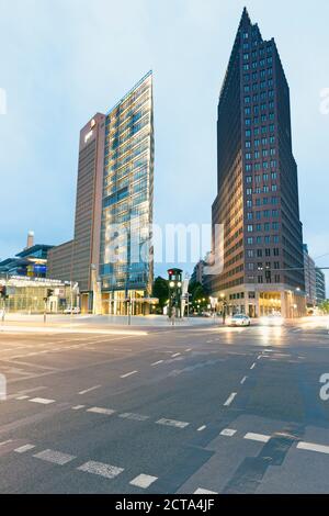 Germany, Berlin, high-rise buildings of Renzo Piano and Hans Kollhoff at Potsdam Square Stock Photo