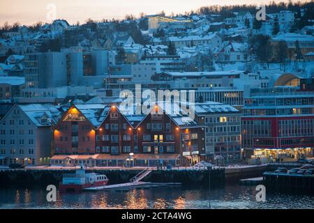 Norway, Tromso, Harbor and townscape Stock Photo