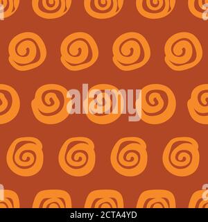 cinnamon rolls seamless vector polka dots pattern Stock Vector