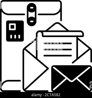 Postbox black linear icon Stock Vector