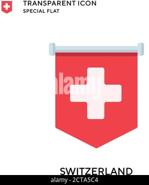 Switzerland vector icon. Flat style illustration. EPS 10 vector. Stock Vector