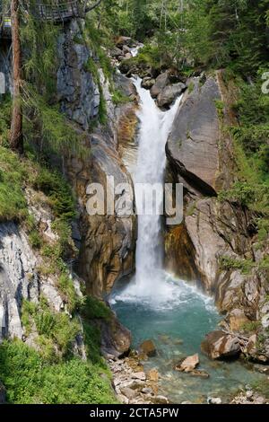 Austria, Carinthia, Obervellach, waterfall at Groppensteinschlucht Stock Photo