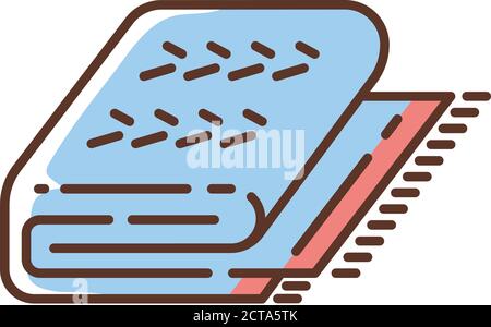 Cuddly blue blanket RGB color icon Stock Vector