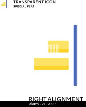 Right alignment vector icon. Flat style illustration. EPS 10 vector. Stock Vector