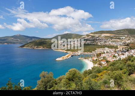 Turkey, Antalya Province, Kalkan, View of  bay Stock Photo