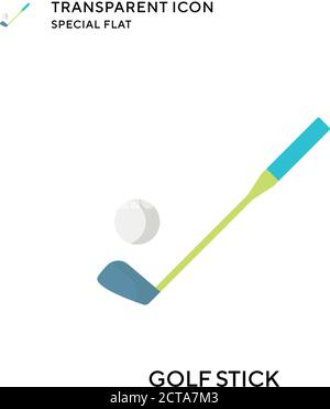 Golf stick vector icon. Flat style illustration. EPS 10 vector. Stock Vector