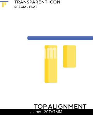 Top alignment vector icon. Flat style illustration. EPS 10 vector. Stock Vector