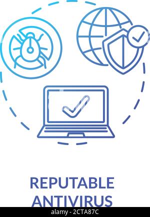 Reputable antivirus concept icon Stock Vector