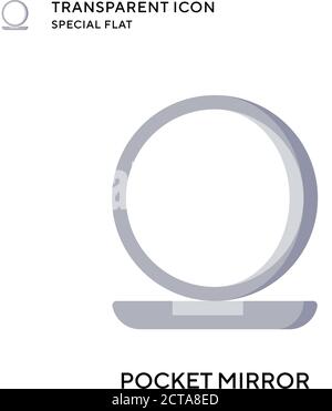 Pocket mirror vector icon. Flat style illustration. EPS 10 vector. Stock Vector