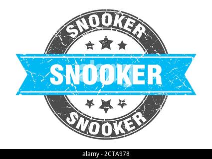 snooker round stamp with ribbon. sign. label Stock Vector