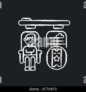 Private accommodations chalk white icon on black background Stock Vector