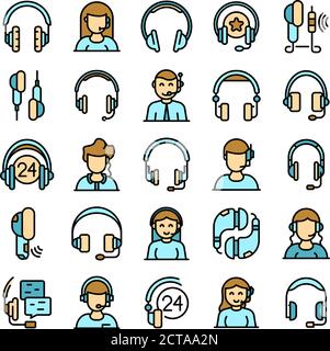 Headset vector flat Stock Vector