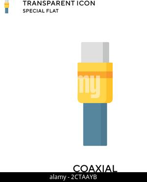 Coaxial vector icon. Flat style illustration. EPS 10 vector. Stock Vector