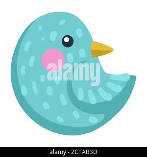 Bird with blue plumage, birdie or sparrow avian animal Stock Vector