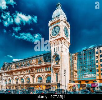 PARIS, FRANCE - JULY 09, 2016 : People, city views of one of the most beautiful cities in the world - Paris. Railways Station Gare de Lyon is one of t Stock Photo
