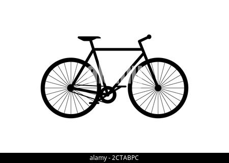 Bicycle black icon. Cycle silhouette sign on white background. Bike city transport vehicle symbol vector eps illustration Stock Vector