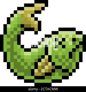 Dead Fish Eight Bit Pixel Art Game Icon Stock Vector