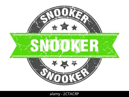 snooker round stamp with ribbon. sign. label Stock Vector