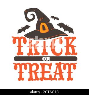 Trick or treat halloween holidays celebration, witch headwear Stock Vector