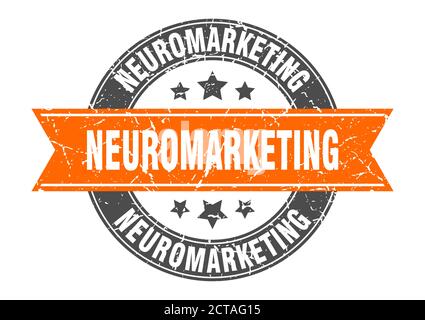 neuromarketing round stamp with ribbon. sign. label Stock Vector