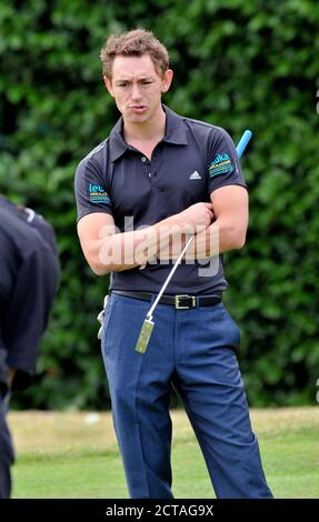 CHISWICK,LONDON,UK: JULY 16th 2010.  British-American actor,JJ FEILD,participates in the Leuka Charity Mini-Masters Golf at the Dukes Meadows Golf Cou Stock Photo