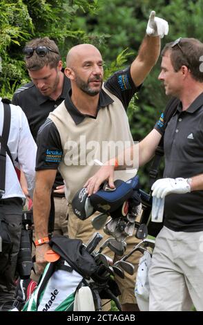 CHISWICK,LONDON,UK: JULY 16th 2010.  Former Italian footballer and manager, Gianluca Vialli, participates in the Leuka Charity Mini-Masters Golf at th Stock Photo