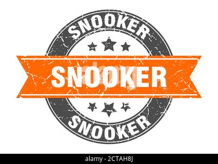 snooker round stamp with ribbon. sign. label Stock Vector