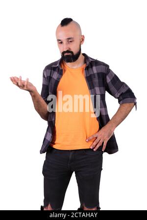 Young hispanic man showing confusion or sadness Stock Photo