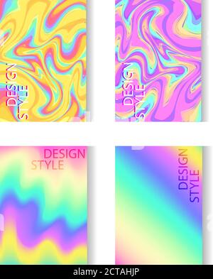Abstract templates set for the design of modern covers. Fantasy marble pastel color background. Creative vector graphic element. Colorful eps10 illust Stock Vector