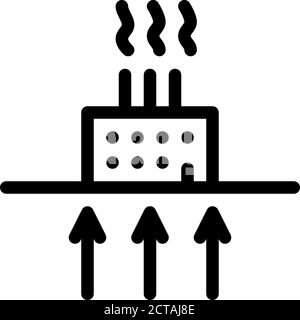 geothermal heating factory icon vector outline illustration Stock Vector