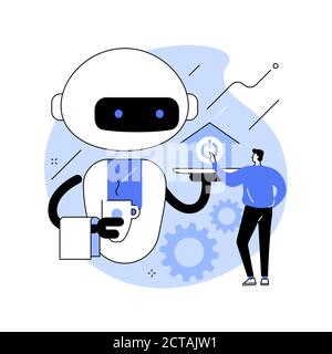 Home robot technology abstract concept vector illustration. Stock Vector