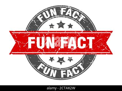 fun fact round stamp with ribbon. sign. label Stock Vector