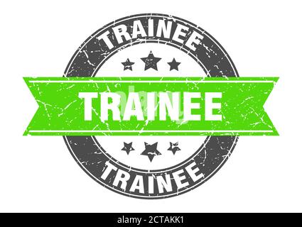 trainee round stamp with ribbon. sign. label Stock Vector