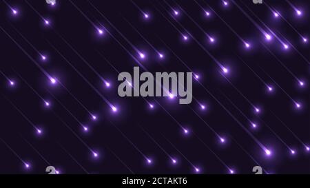 Abstract background, meteor shower on a dark sky, vector illustration. Stock Vector