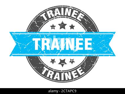 trainee round stamp with ribbon. sign. label Stock Vector