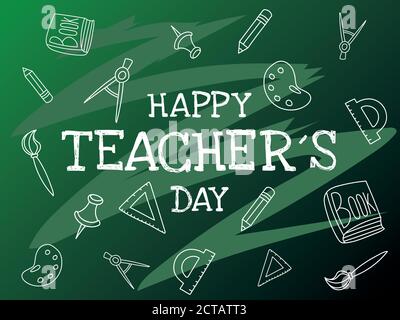 happy teachers day, poster, brochure, banner and greeting card vector ...