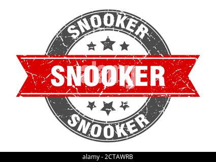 snooker round stamp with ribbon. sign. label Stock Vector