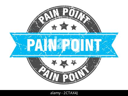 pain point round stamp with ribbon. sign. label Stock Vector