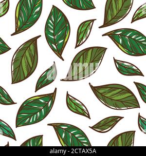 Mint leaves spices and herbs for cooking seamless pattern Stock Vector