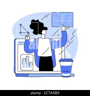 Online math tutoring abstract concept vector illustration. Stock Vector