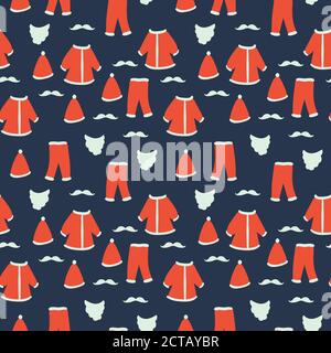 santa costumes seamless vector pattern Stock Vector