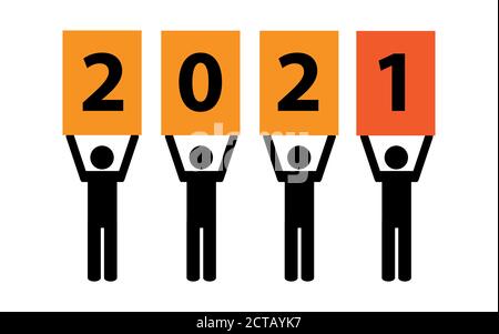 2021 pictogram on a white background vector illustration EPS10 Stock Vector